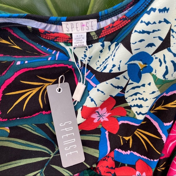 NWT Spense Palm / Floral Print T Shirt Dress Summer Dress Size small - Picture 2 of 8
